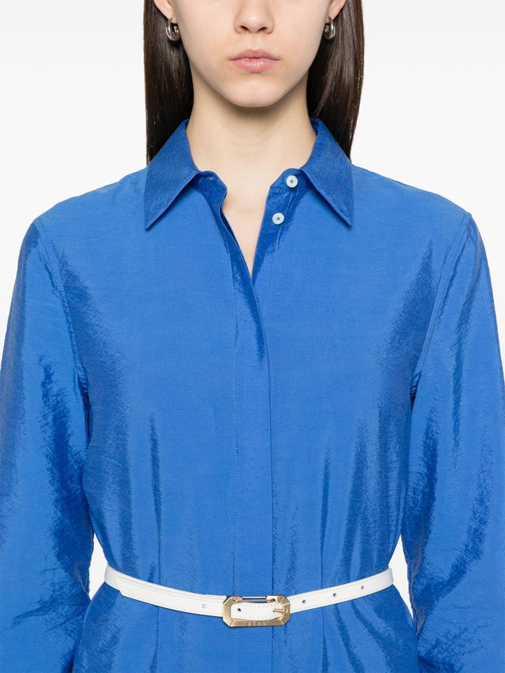 Toteme Women Blue Silk Chemisier Dress