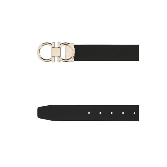 Salvatore Ferragamo Men Black Leather Belt