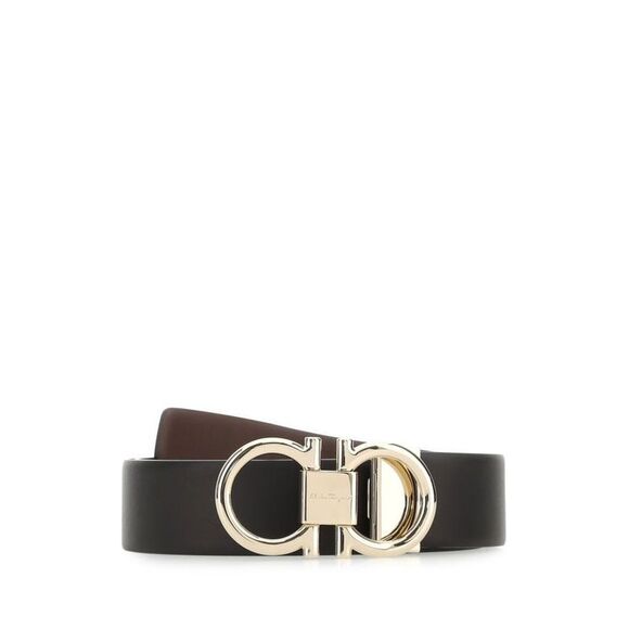 Salvatore Ferragamo Men Black Leather Belt