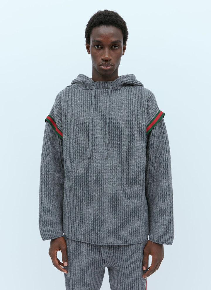 Gucci Men Wool Cashmere Hooded Sweater