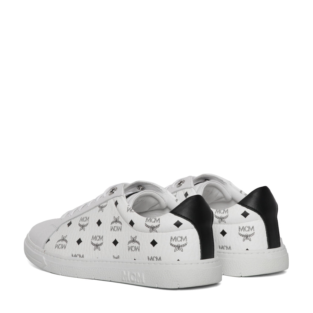Mcm Men Printed Canvas Terrain Sneakers