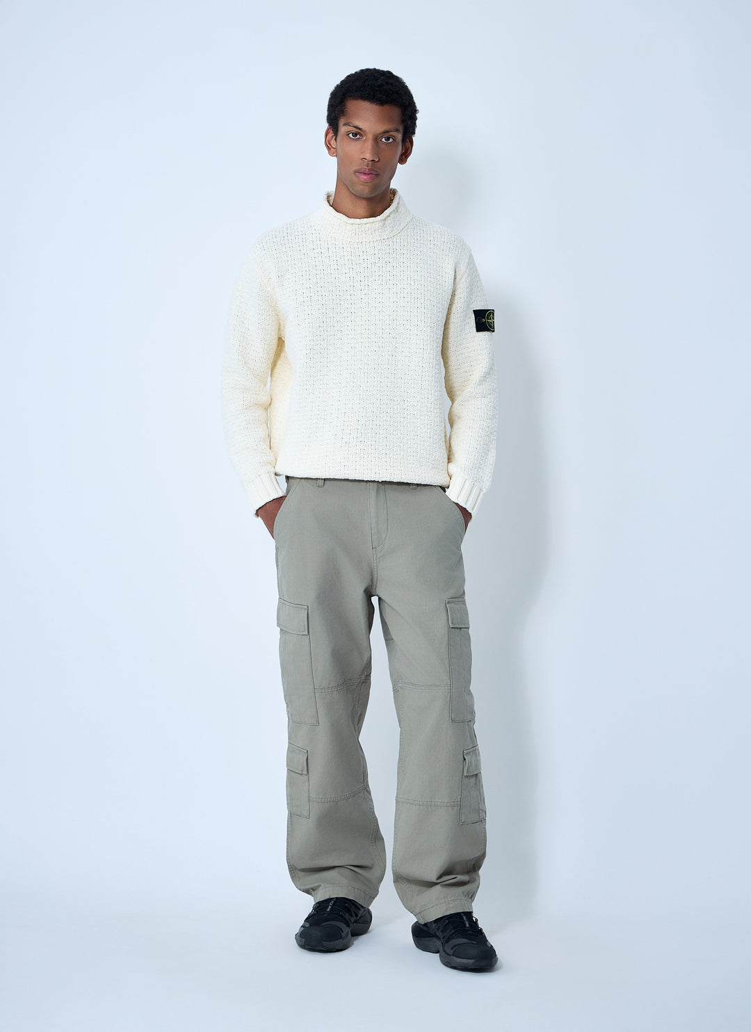 Stone Island Men Chenille Cotton Sweater
