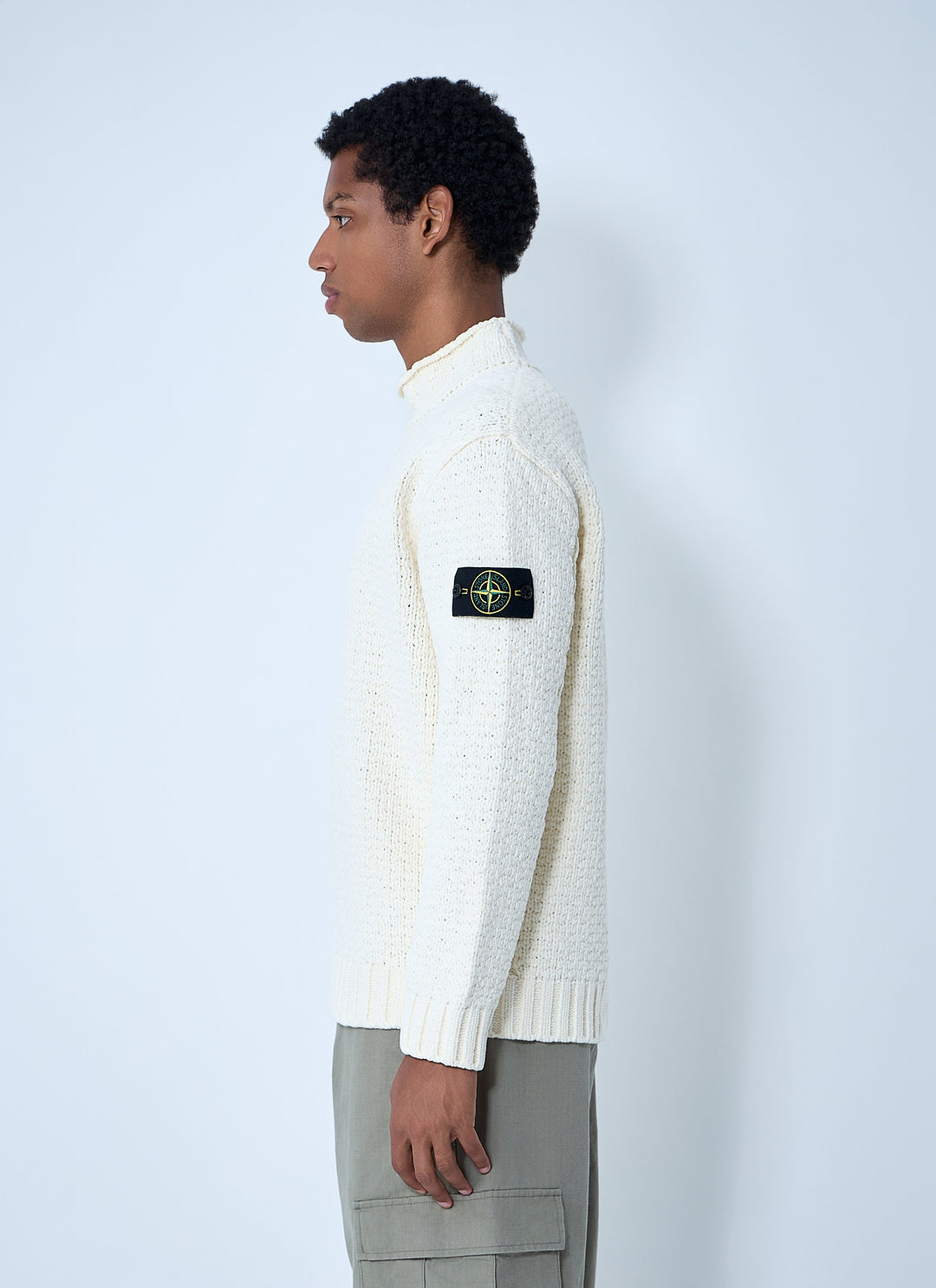 Stone Island Men Chenille Cotton Sweater