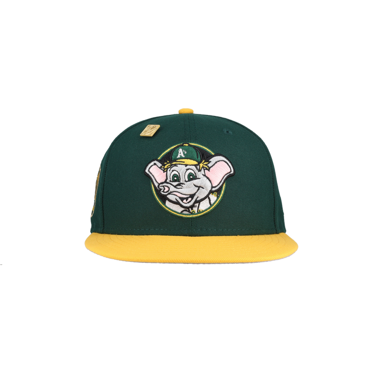 Oakland Athletics Stomper Mascot 50th Anniversary Patch 59Fifty Fitted Hat