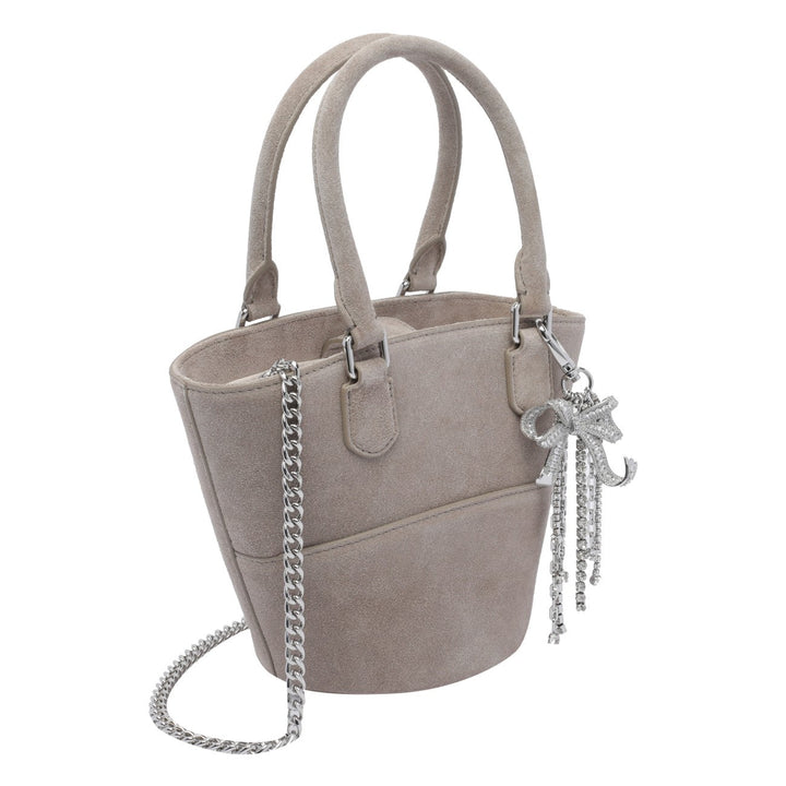 Self Portrait Women Suede Charm Tote Bag