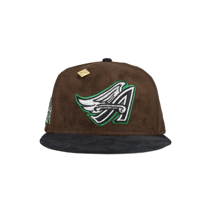 Anaheim Angels Brown Suede 50th Anniversary Patch 59Fifty Fitted Hat