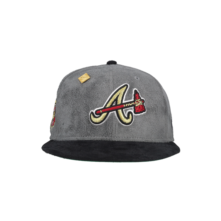 Atlanta Braves Grey Suede 2017 Inaugural Season Patch 59Fifty Fitted Hat