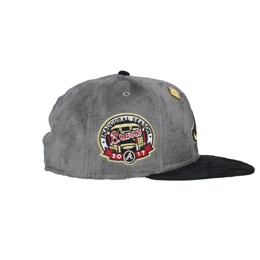 Atlanta Braves Grey Suede 2017 Inaugural Season Patch 59Fifty Fitted Hat