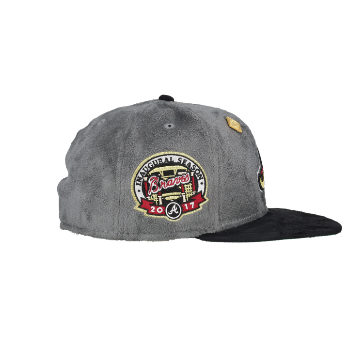 Atlanta Braves Grey Suede 2017 Inaugural Season Patch 59Fifty Fitted Hat