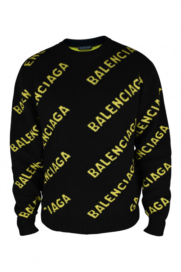 Balenciaga Men Logo Knit Sweater