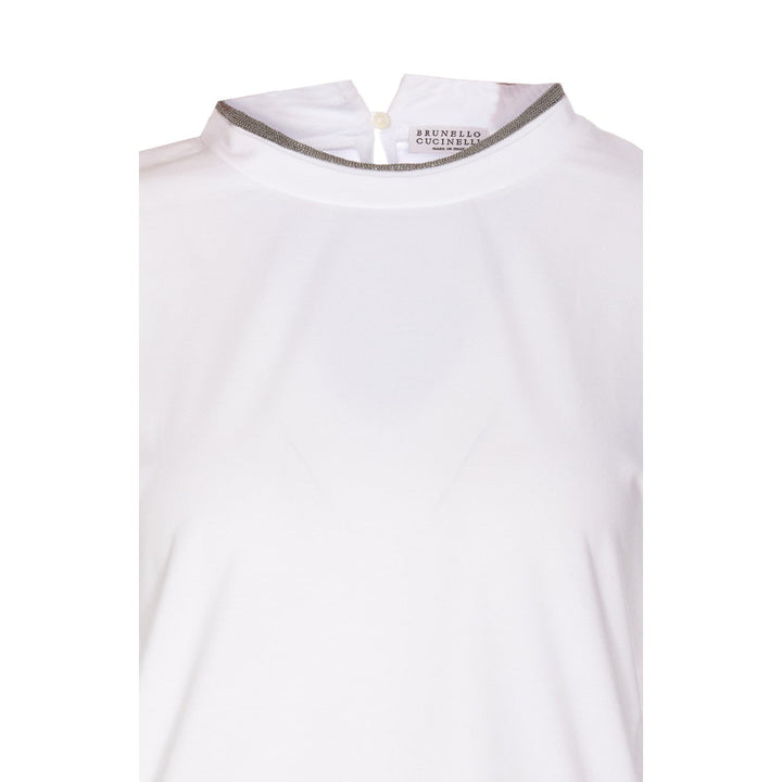 Brunello Cucinelli Women T-Shirt With Precious Faux Layering