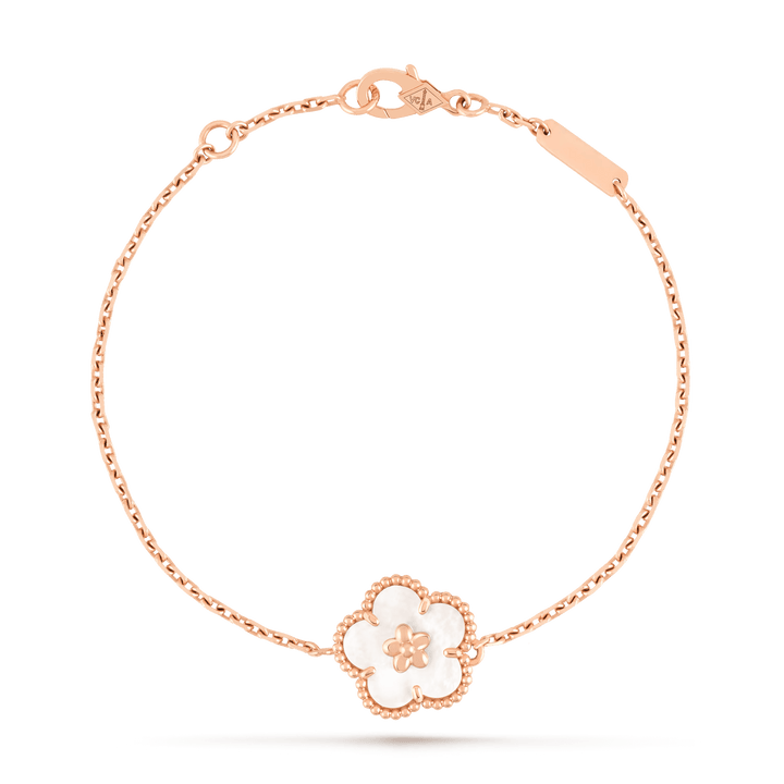 Van Cleef & Arpels Lucky Spring bracelet, plum blossom 18K rose gold, Mother-of-pearl fine jewelry