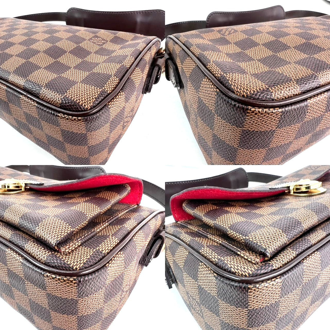 Checkered patterned bag shown from multiple angles on a white background