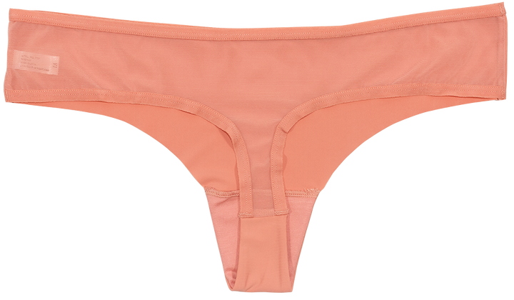 Pink Laser Cut Thong with Mesh Back
