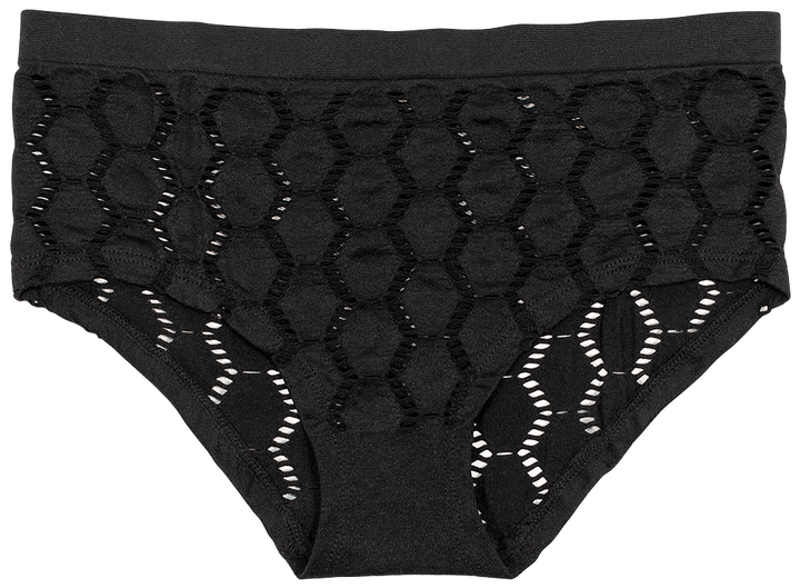 Peek-A-Boo Jacquard Seamless Boyshort in Black or Peach