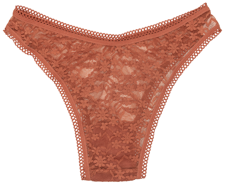 High Leg Daisy Lace Cheeky with Picot Trim