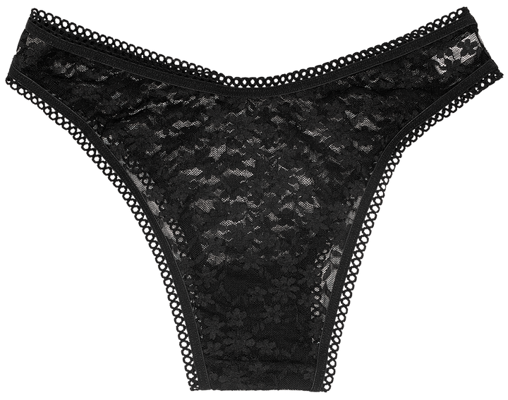 High Leg Daisy Lace Cheeky with Picot Trim - Last Chance