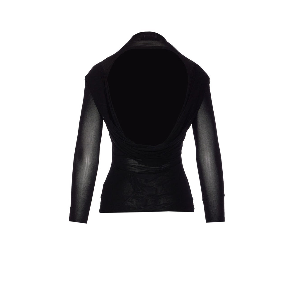 Black leather jacket on a white background