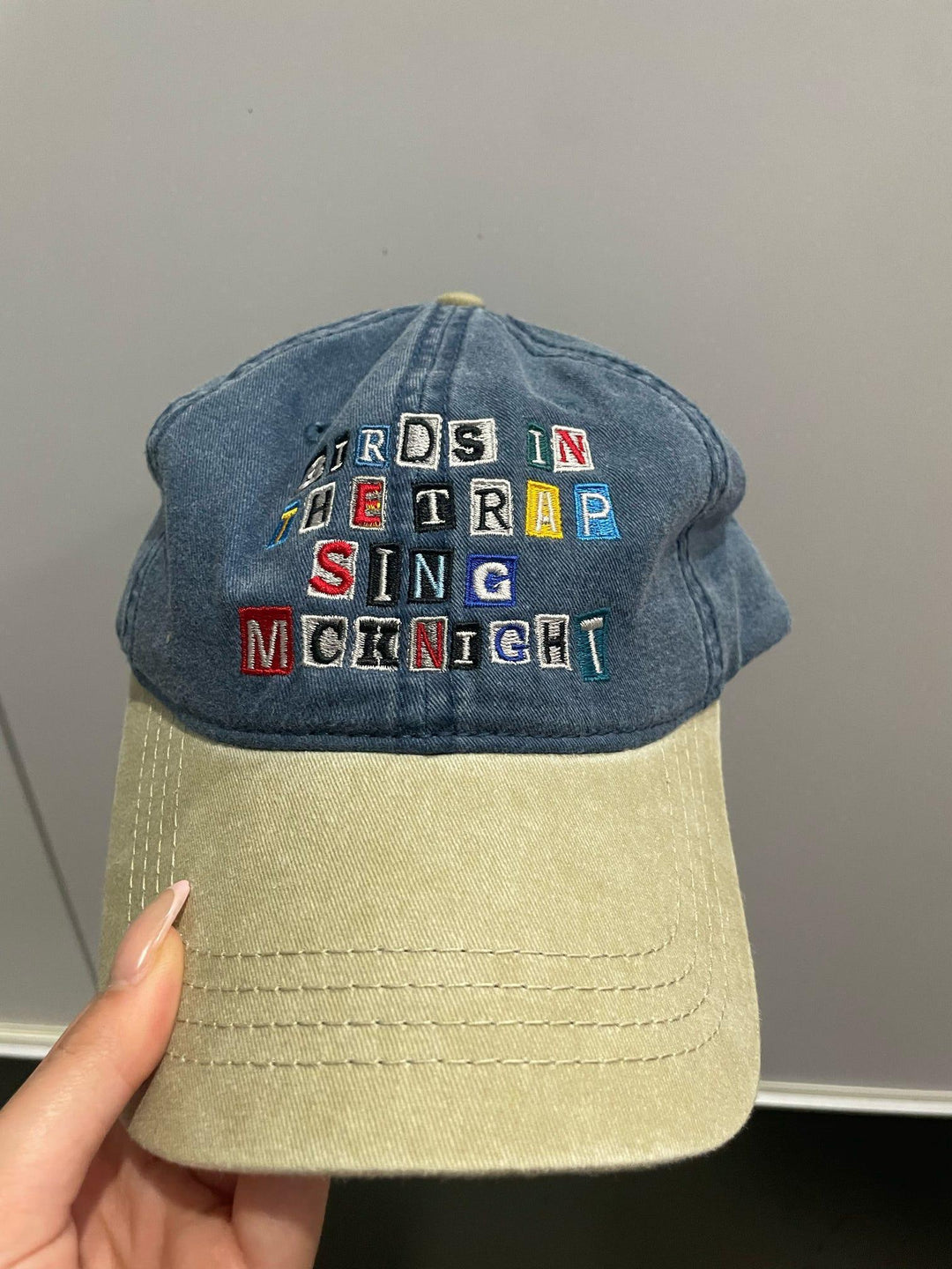 Travis Scott Birds in the Trap Washed Denim Hat Blue / Green