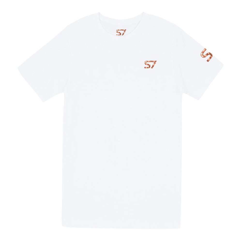 S7 Udder Support T-shirt featuring a smiling cartoon cow wearing two pink bras beneath bold cream-and-pink Udder Support lettering.