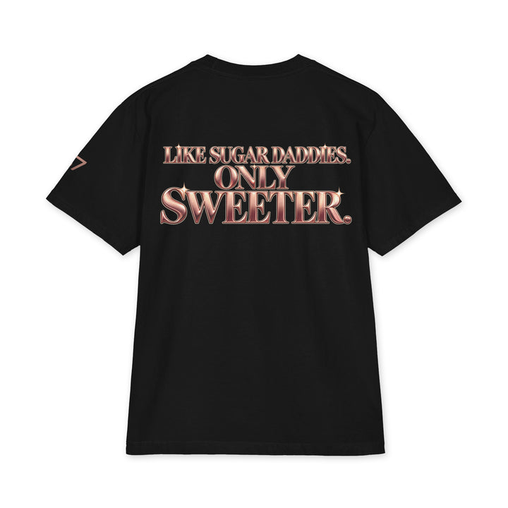S7 Sugar Mommas graphic T-shirt with rose-gold “SUGAR MOMMAS” lettering on the front and “LIKE SUGAR DADDIES. ONLY SWEETER.” on the back.