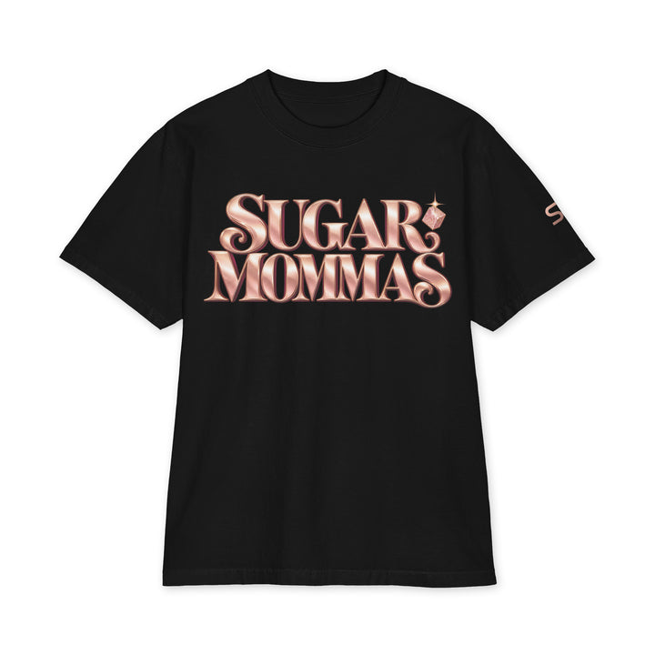 S7 Sugar Mommas graphic T-shirt with rose-gold “SUGAR MOMMAS” lettering on the front and “LIKE SUGAR DADDIES. ONLY SWEETER.” on the back.