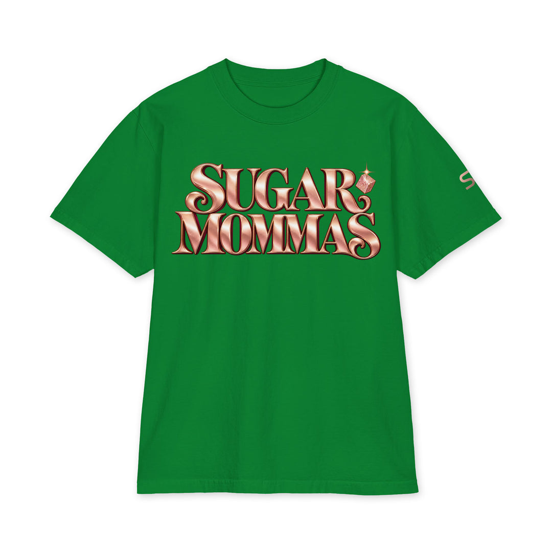 S7 Sugar Mommas graphic T-shirt with rose-gold “SUGAR MOMMAS” lettering on the front and “LIKE SUGAR DADDIES. ONLY SWEETER.” on the back.