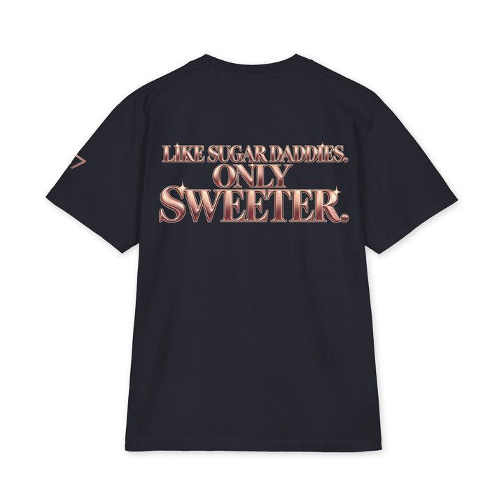 S7 Sugar Mommas graphic T-shirt with rose-gold “SUGAR MOMMAS” lettering on the front and “LIKE SUGAR DADDIES. ONLY SWEETER.” on the back.