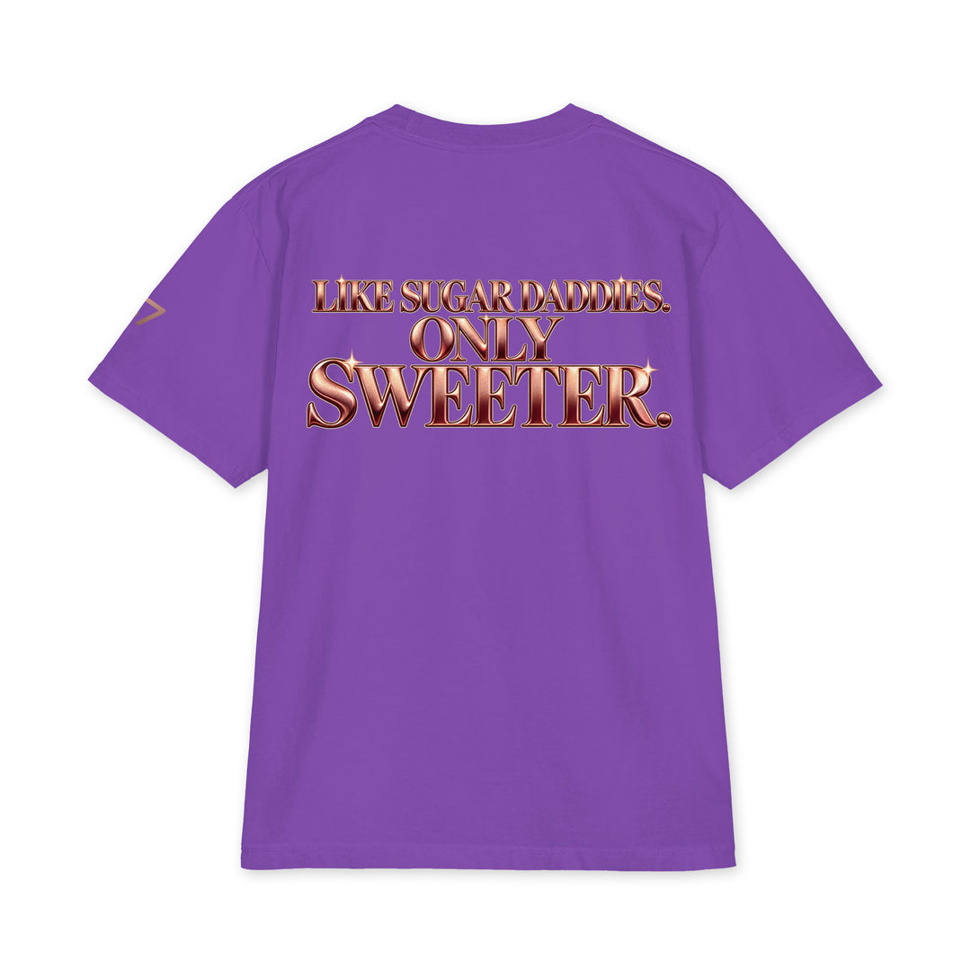 S7 Sugar Mommas graphic T-shirt with rose-gold “SUGAR MOMMAS” lettering on the front and “LIKE SUGAR DADDIES. ONLY SWEETER.” on the back.