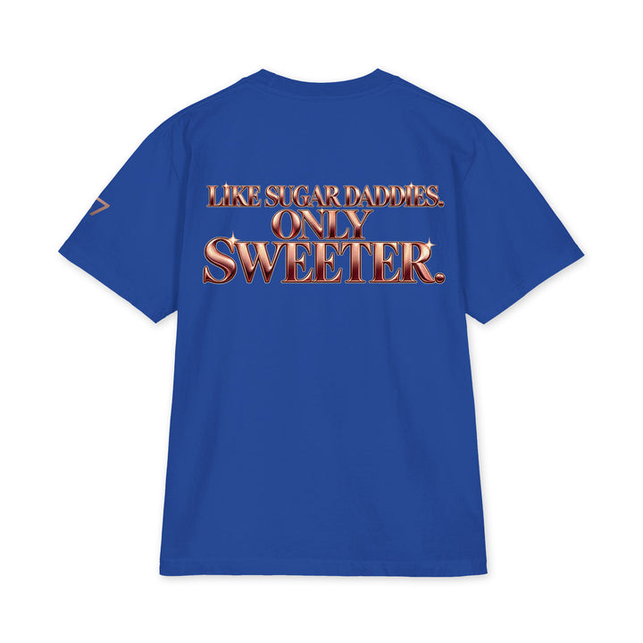 S7 Sugar Mommas graphic T-shirt with rose-gold “SUGAR MOMMAS” lettering on the front and “LIKE SUGAR DADDIES. ONLY SWEETER.” on the back.