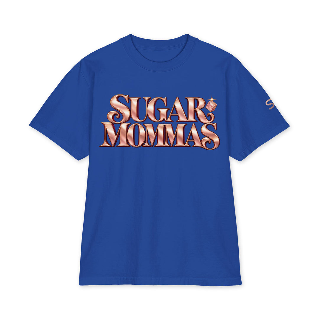 S7 Sugar Mommas graphic T-shirt with rose-gold “SUGAR MOMMAS” lettering on the front and “LIKE SUGAR DADDIES. ONLY SWEETER.” on the back.