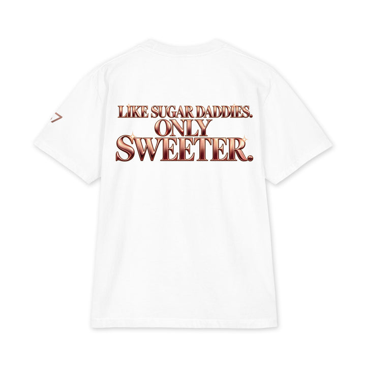 S7 Sugar Mommas graphic T-shirt with rose-gold “SUGAR MOMMAS” lettering on the front and “LIKE SUGAR DADDIES. ONLY SWEETER.” on the back.