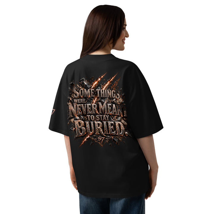NEVER MEANT TO STAY BURIED Prehistoric Claw T-Shirt | S7 back view black