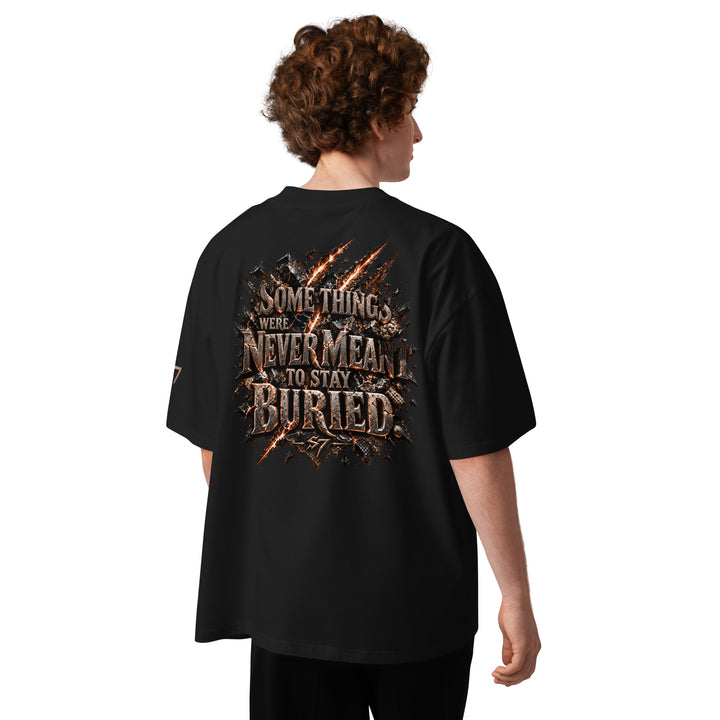 NEVER MEANT TO STAY BURIED Prehistoric Claw T-Shirt | S7 back view black