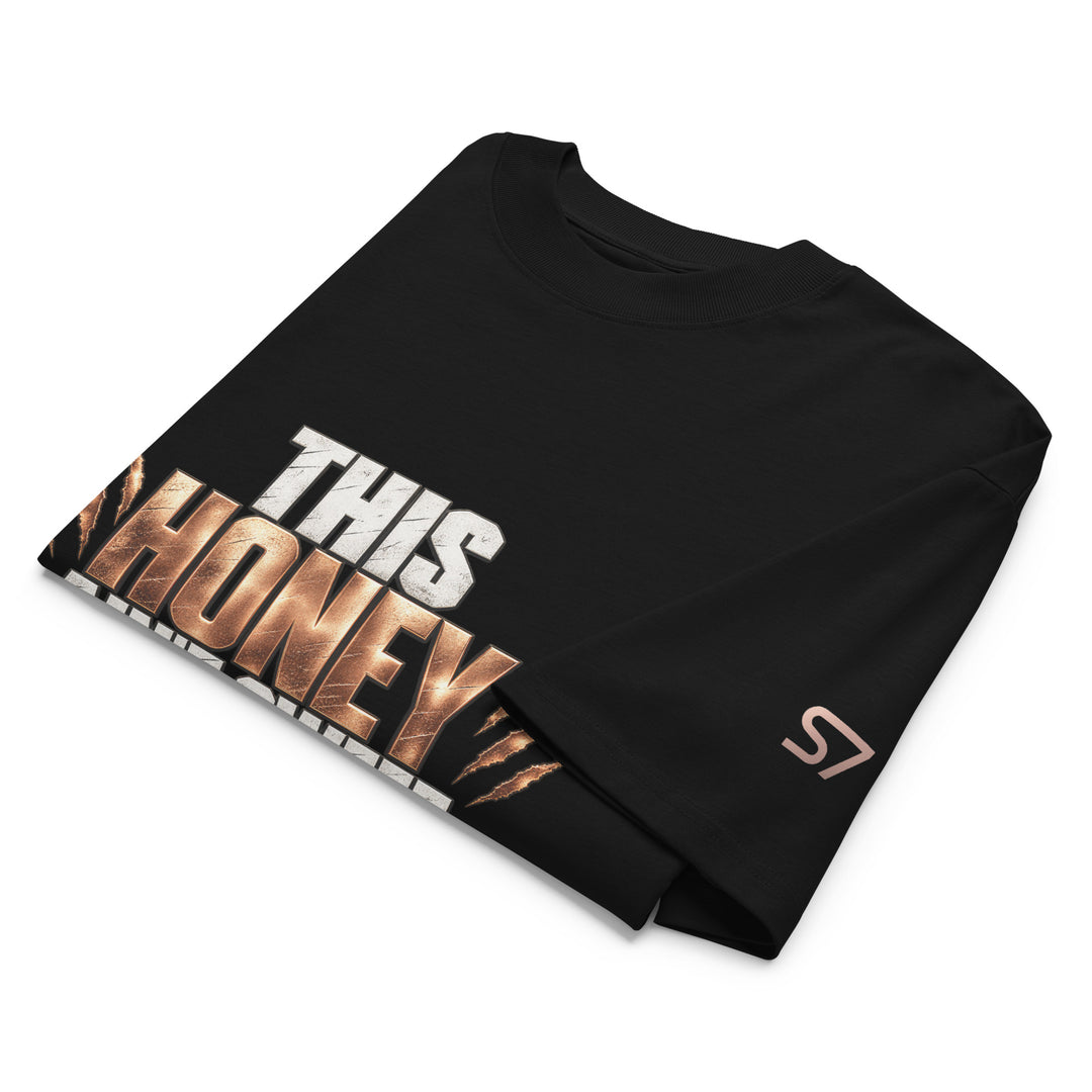 THIS HONEY AIN’T SWEET Honey Badger T-Shirt | S7 table top view