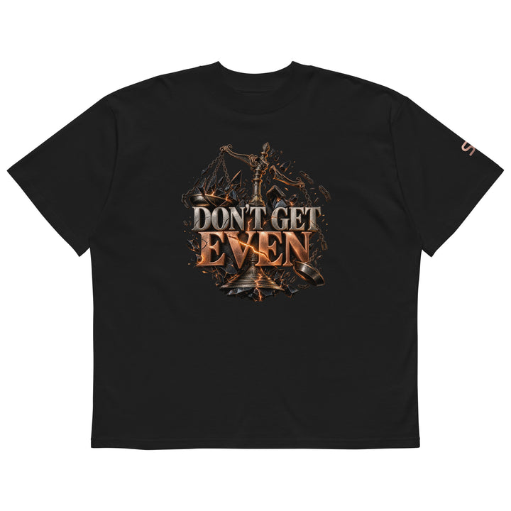 DON’T GET EVEN—GET BETTER Transformation T-Shirt | S7 displayed on a black t-shirt with a striking graphic design.