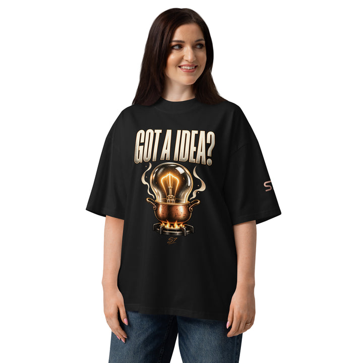 S7 “Got A Idea? Let It Cook” Graphic T-Shirt featuring glowing bulb design on a black tee.