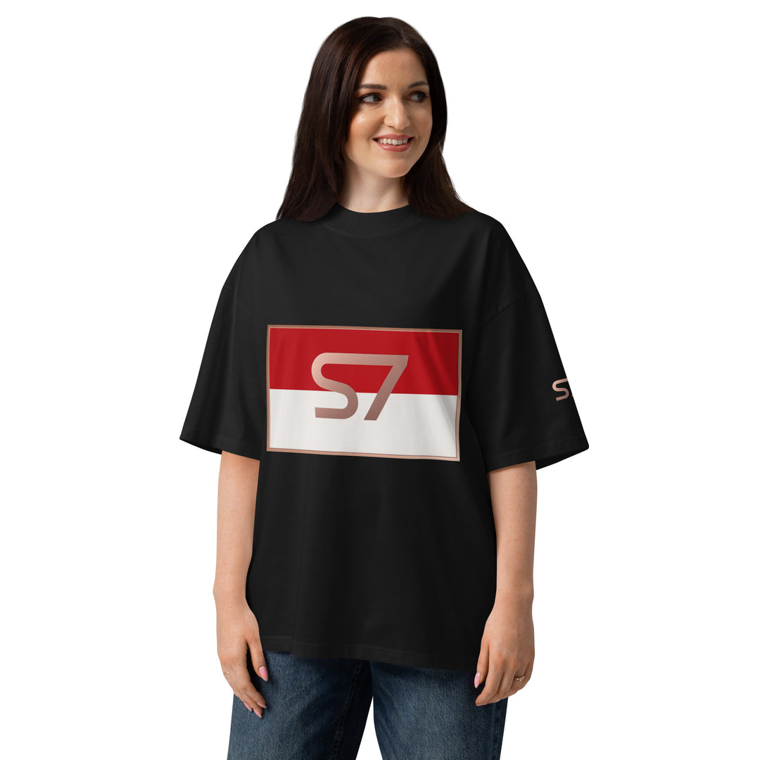 S7 Monaco Red &amp; White Oversized T-Shirt | STORE 7994