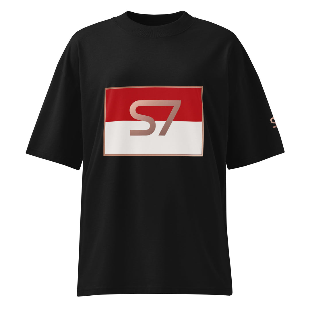 S7 Monaco Red &amp; White Oversized T-Shirt | STORE 7994
