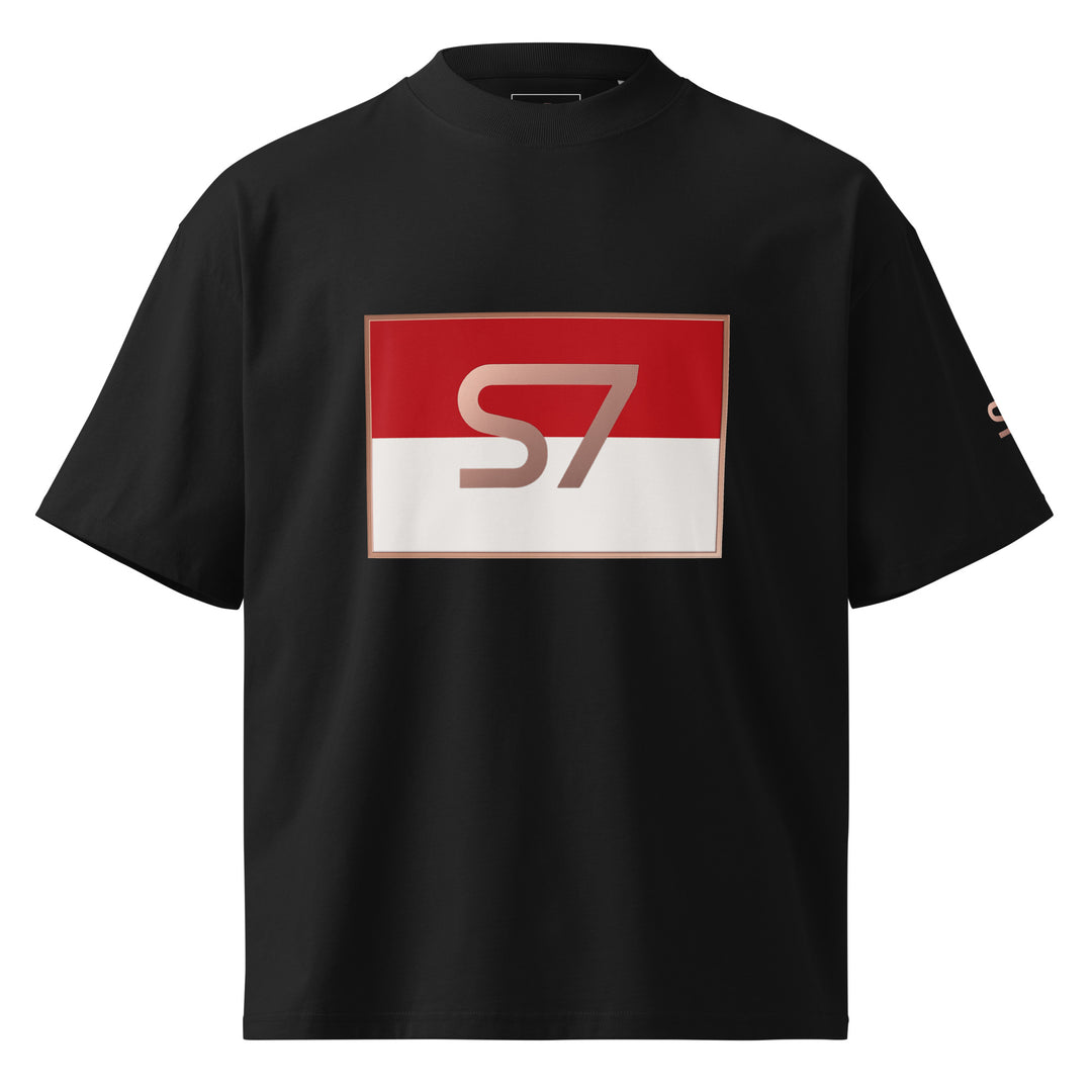 S7 Monaco Red &amp; White Oversized T-Shirt | STORE 7994