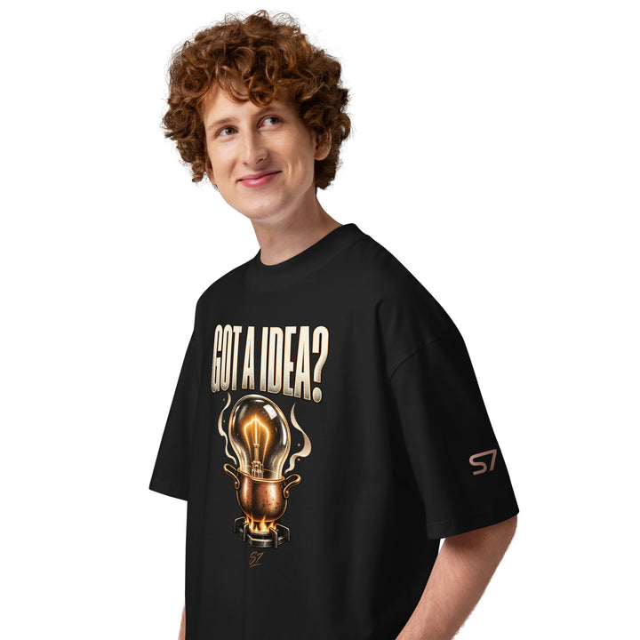 S7 “Got A Idea? Let It Cook” Graphic T-Shirt featuring a glowing bulb design on a black tee.