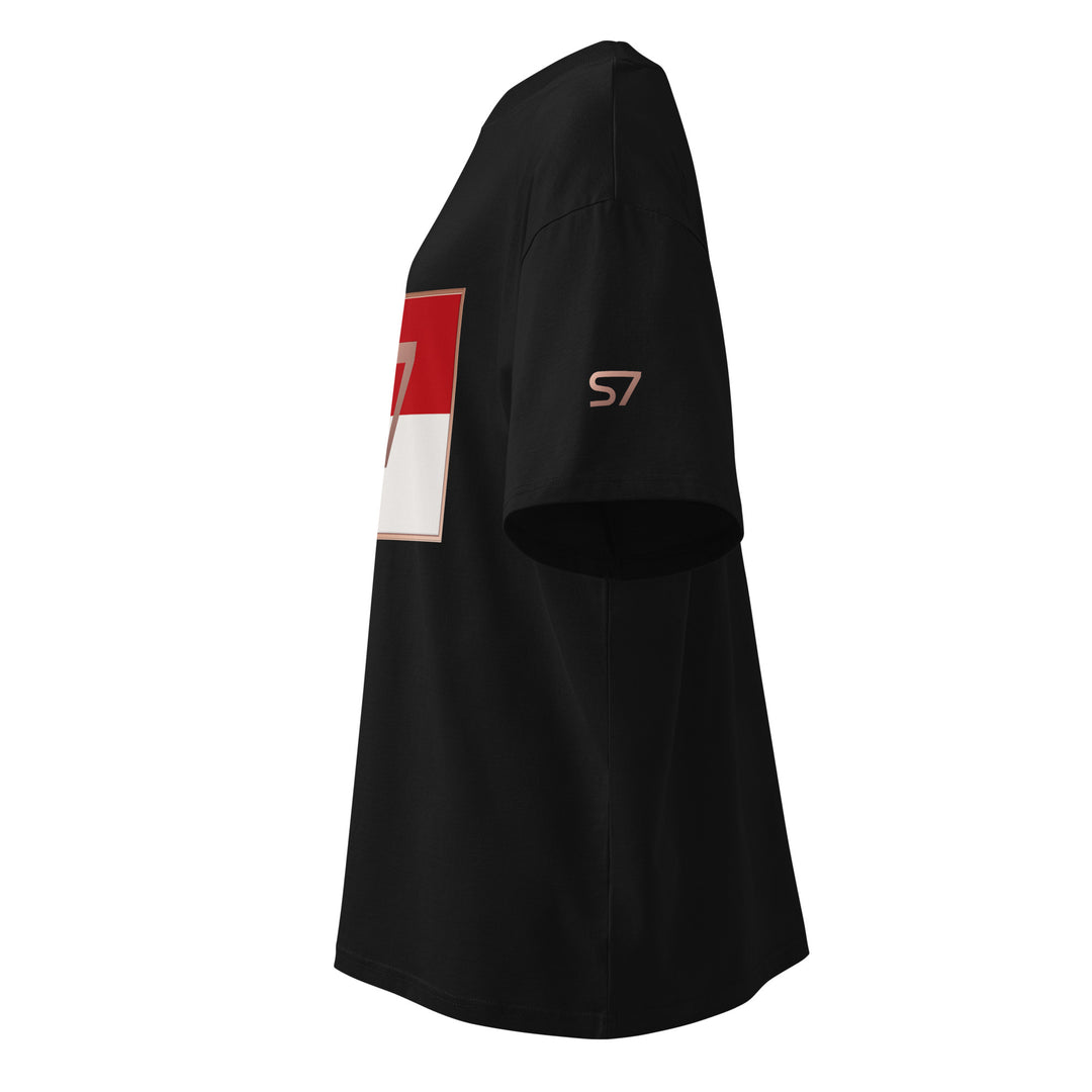S7 Monaco Red &amp; White Oversized T-Shirt | STORE 7994