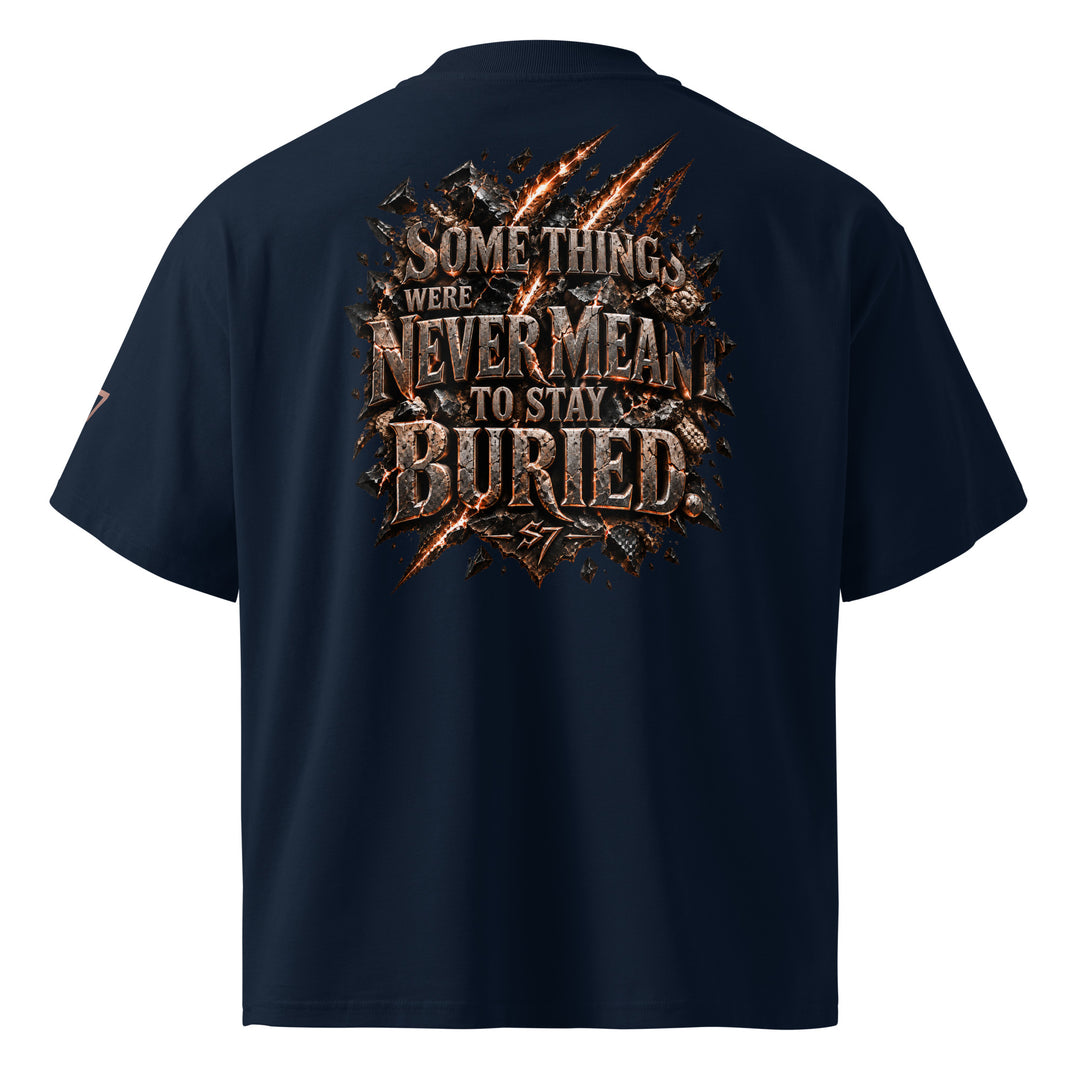 NEVER MEANT TO STAY BURIED Prehistoric Claw T-Shirt | S7 back navy