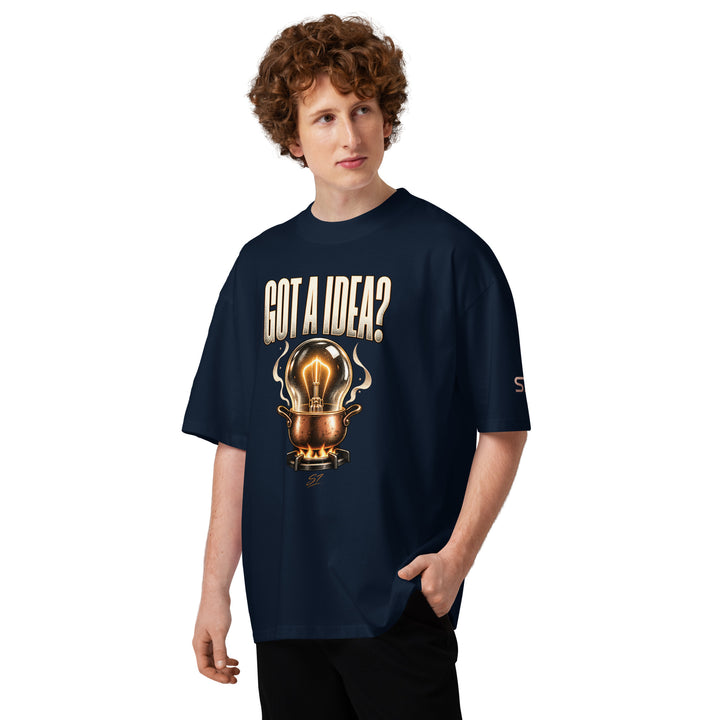 S7 “Got A Idea? Let It Cook” Graphic T-Shirt featuring a glowing bulb design on navy background.