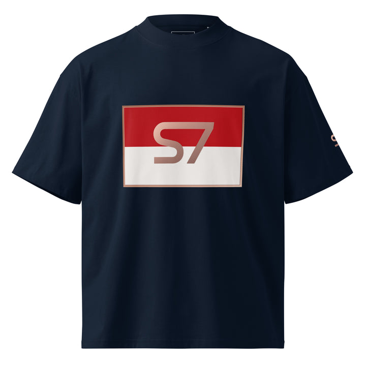 S7 Monaco Red &amp; White Oversized T-Shirt | STORE 7994