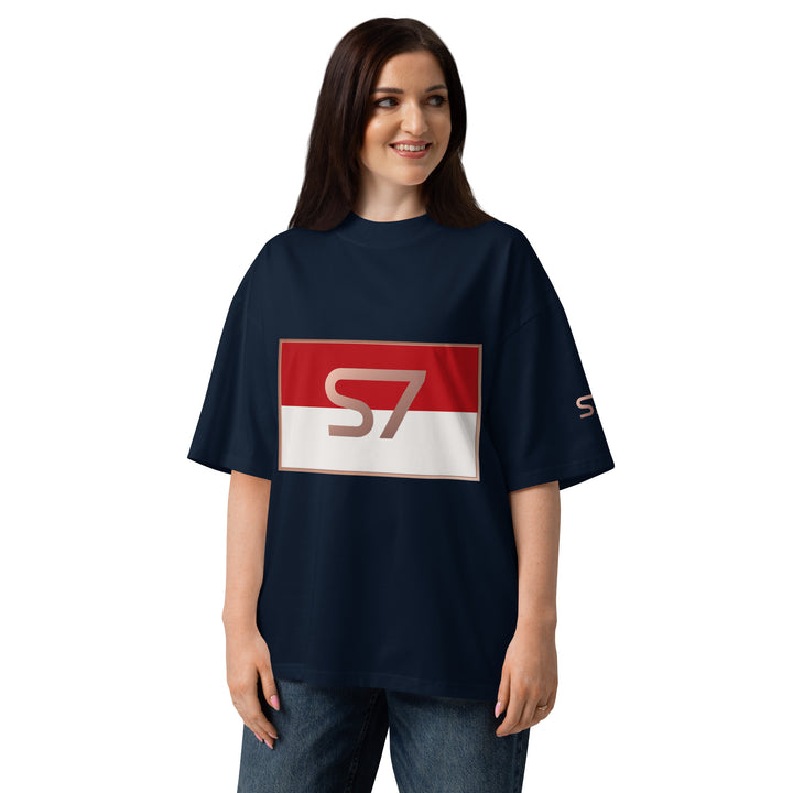 S7 Monaco Red &amp; White Oversized T-Shirt | STORE 7994