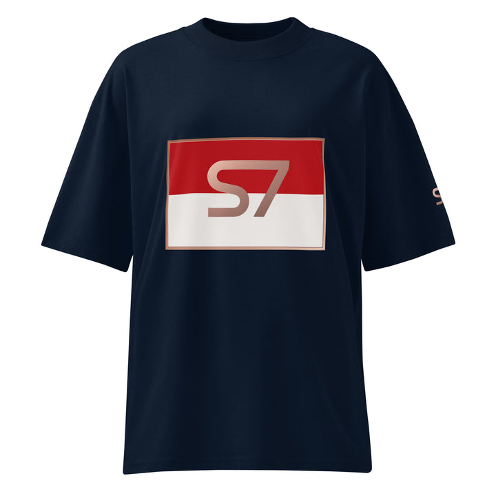 S7 Monaco Red &amp; White Oversized T-Shirt | STORE 7994