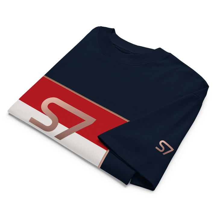 S7 Monaco Red &amp; White Oversized T-Shirt | STORE 7994