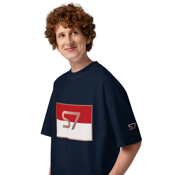 S7 Monaco Red &amp; White Oversized T-Shirt | STORE 7994