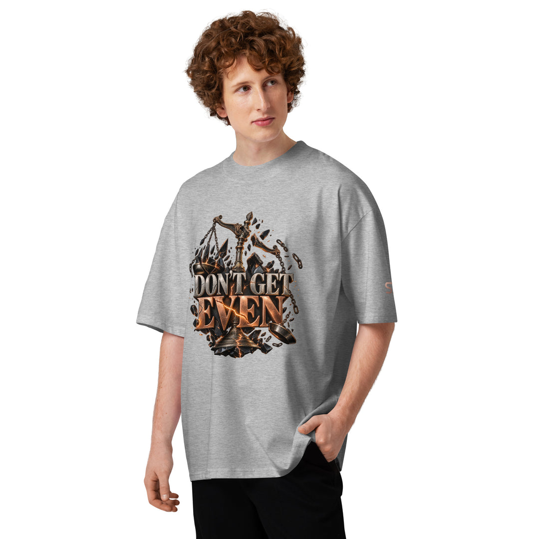 DON’T GET EVEN—GET BETTER Transformation T-Shirt | S7 worn by a young man, featuring bold front design.